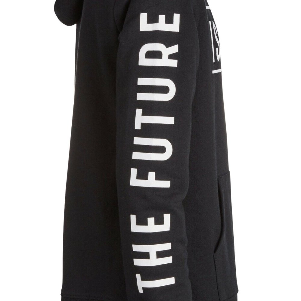 Ideology Big Boys Black White Future-Printed Words Hoodie  Large - Picture 4 of 8